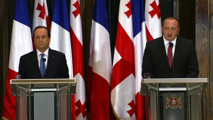 Conférence de presse conjointe avec M. Giorgi Margvelachvili, président de Géorgie