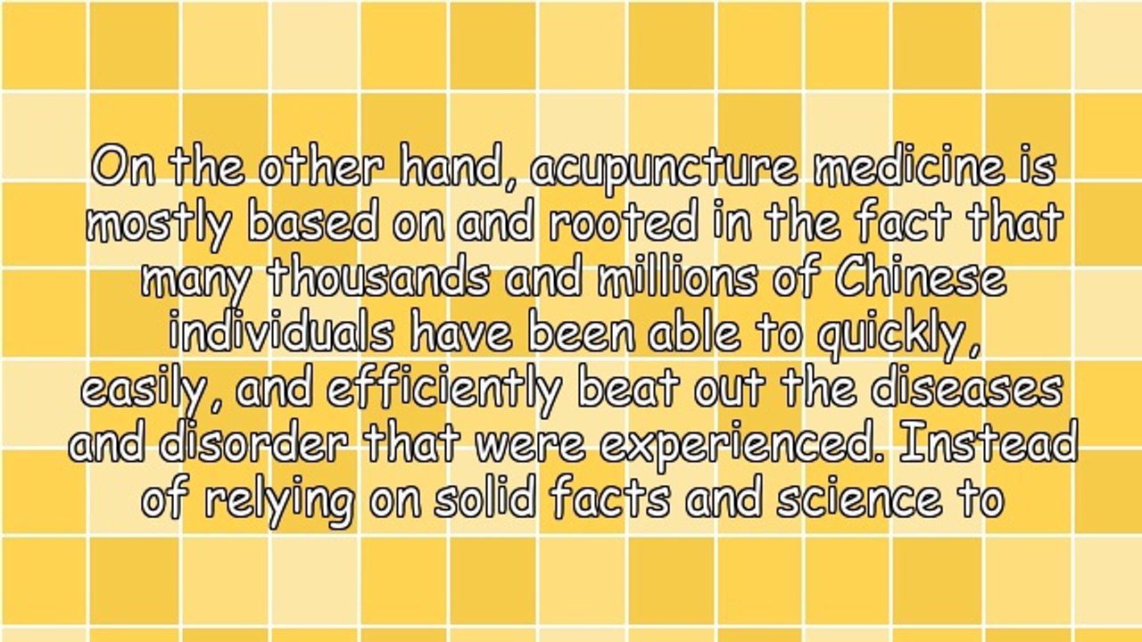 Acupuncture Versus Western Medicine