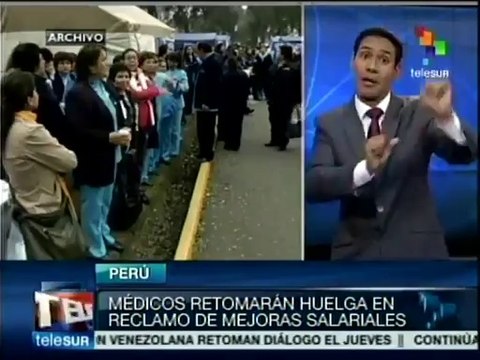 Perú: médicos retoman huelga en reclamo de mejoras salariales