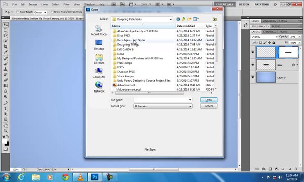 Creating | Designing Downloading Button In Adobe Photoshop Fast Tutorial
