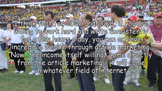 The Future Of Article Marketing - What 2008 Reserves For Article Marketing