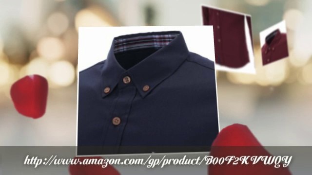 For Sale! FLATSEVEN Mens Checker Pocket Stretch Casual Dress Shirts