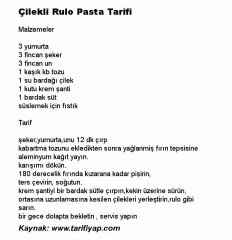 Çilekli Rulo Pasta Tarifi