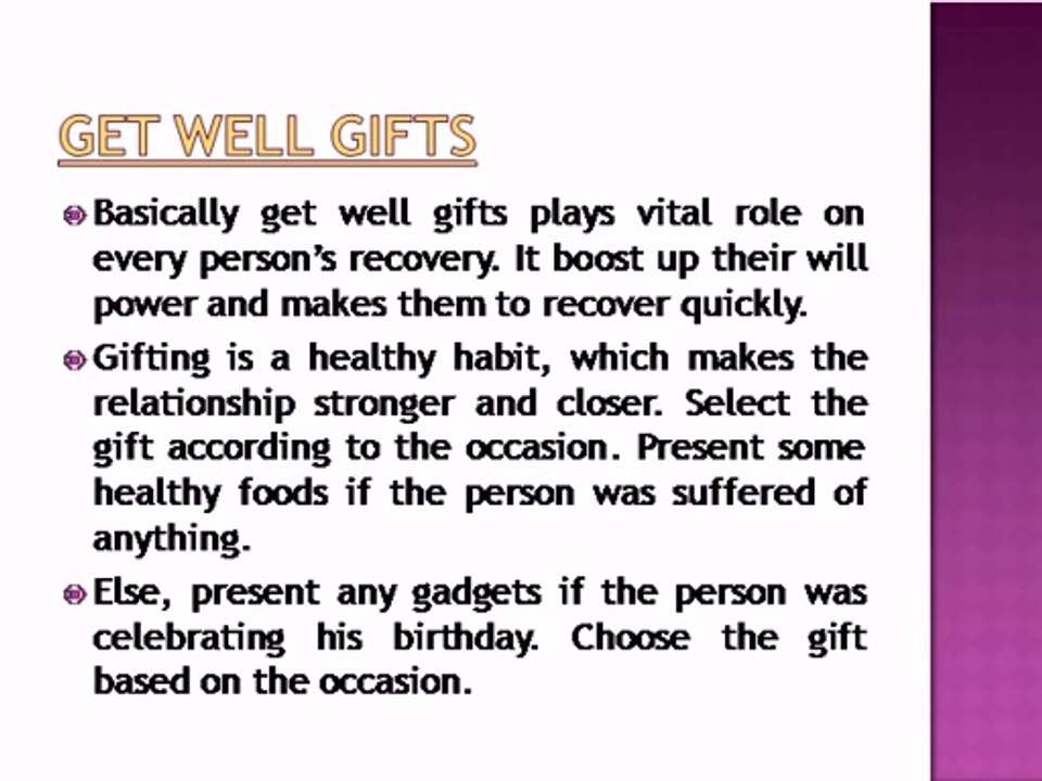 Get Well Gift Ideas