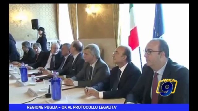 Regione Puglia | Ok al protocollo legalità