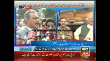Hyder Abbas Rizvi talks to media after meeting in governor house