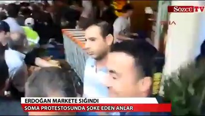 Erdoğan'ın markete sığındığı anlar...
