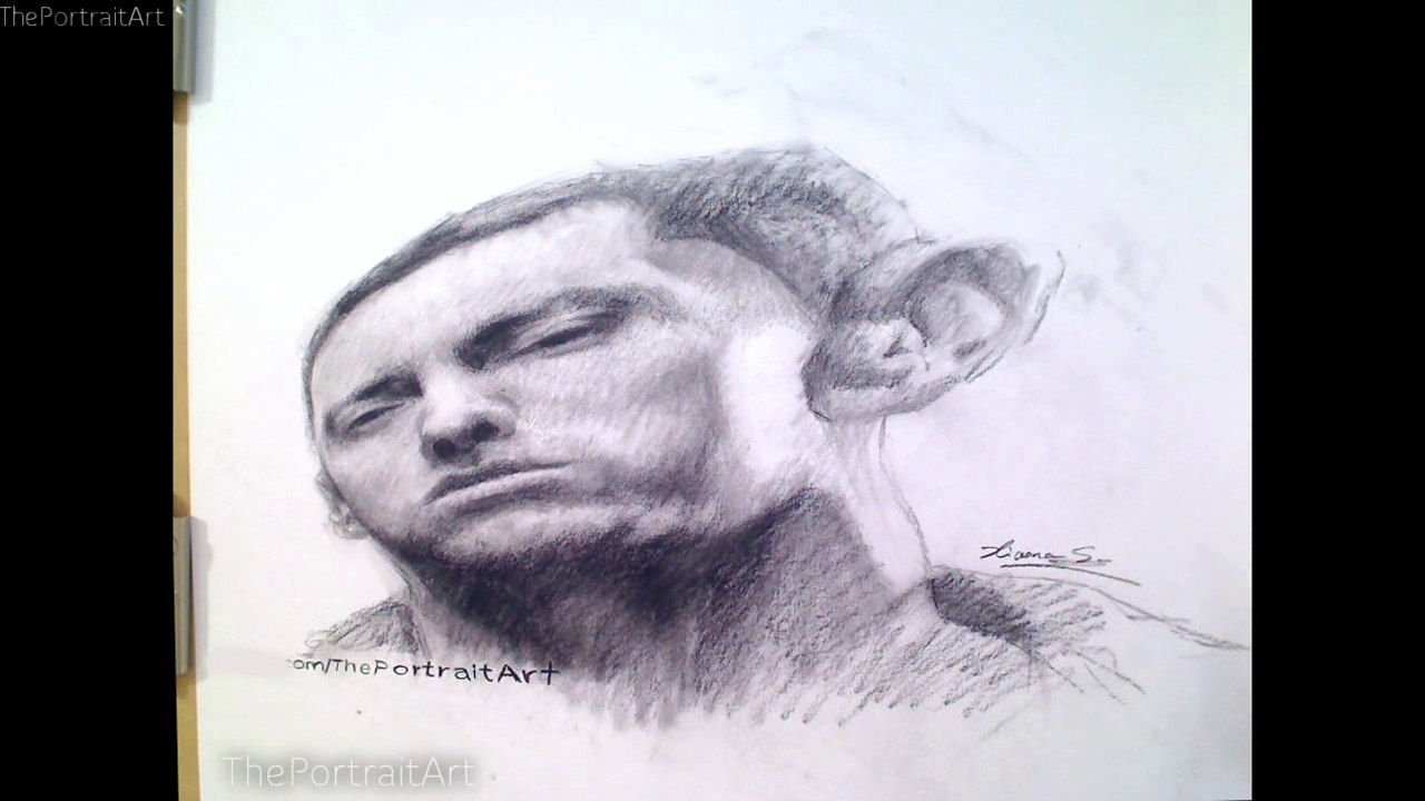 3D Anamorphic illusion Eminem drawing