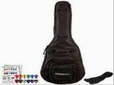 Acoustic Guitar 6-Pocket Padded Gig Bag with Guitar Strap and Pick Sampler0