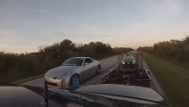 Cocky 350Z Driver Gets Humiliated By A Lawnmower-Towing Mercedes