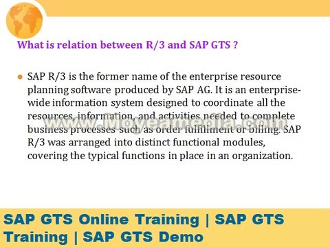 sap gts online training and corporate training
