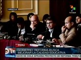 Docentes y alumnos peruanos rechazan proyecto de ley