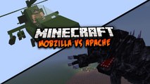 Minecraft: Apache Helicopter VS GODZILLA! - Minecraft Mod Battle! [1.7.5]