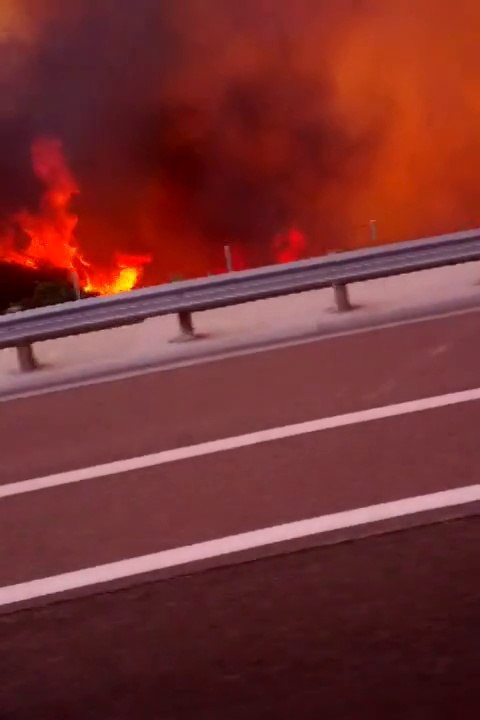 Conduire à travers les feux de forets de SAN DIEGO. Impressionnant!
