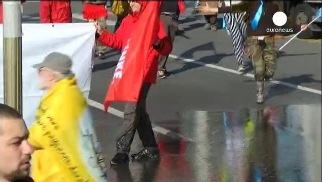 Protesta en Bruselas contra el Tratado de Libre Comercio entre la UE y EEUU