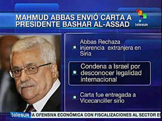 Envía Mahmoud Abbas carta a presidente sirio