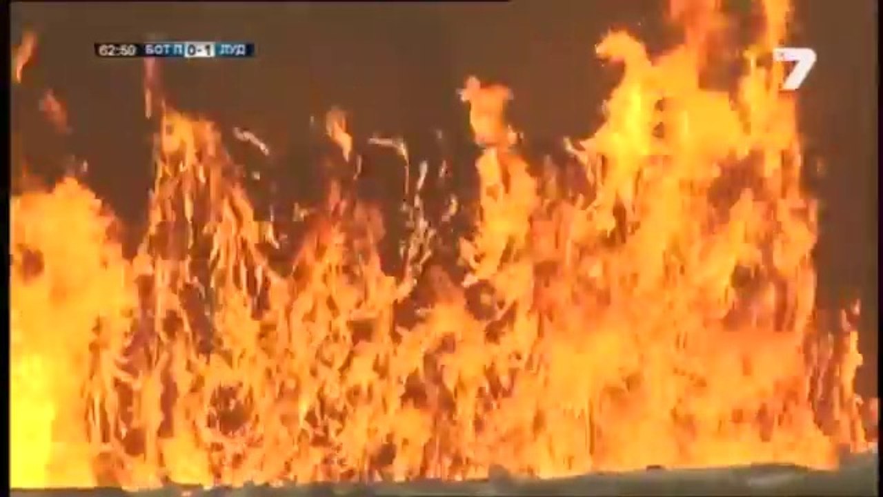 Botev Plovdiv fans and fire on the pitch in Burgas