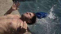 Swimming Cap Full Of Water Dropped On Head Trick In Slow Motion