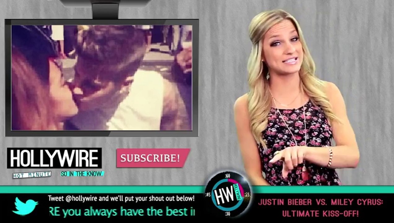 Miley Cyrus Vs. Justin Bieber- Hottest Fan Kiss-!