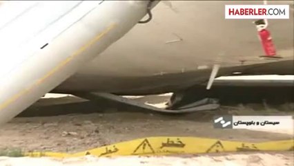 İşte İran'daki Yolcu Uçağının Araziye İniş Anı