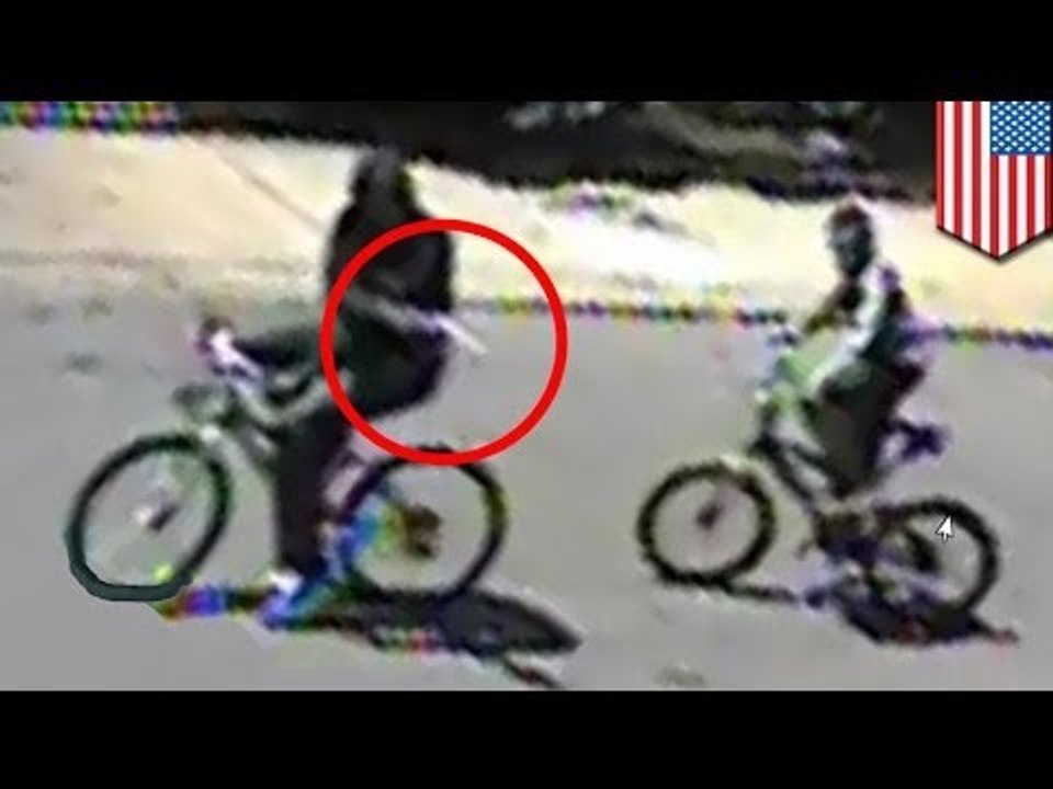 Security camera footage: teens do drive-by shooting on a bicycle in Philadelphia