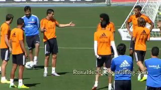 Real Madrid training Cristiano Ronaldo Xavi Benzema Bale Di Maria