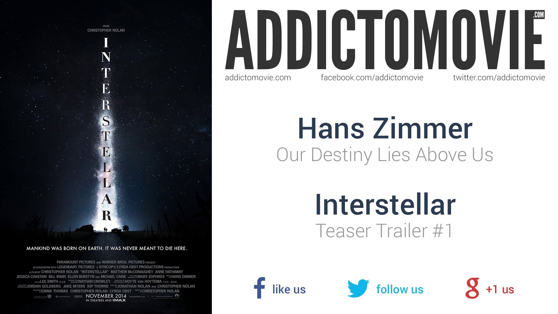 Interstellar - Teaser Trailer #1 Music #1 (Hans Zimmer - Our Destiny Lies  Above Us), image size:1920x1080