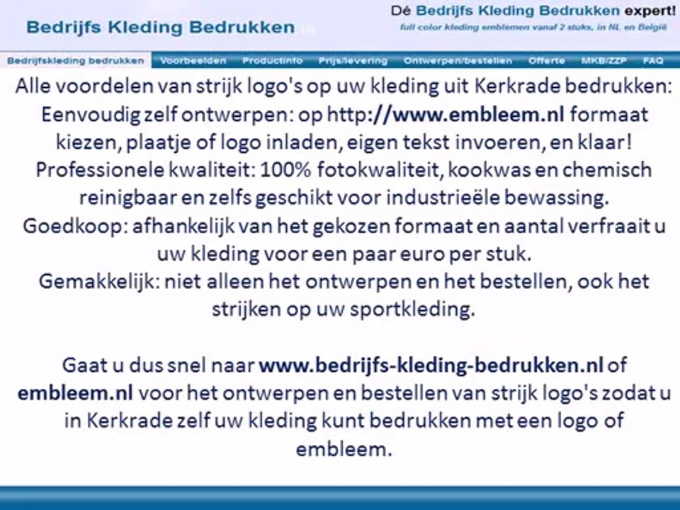 Kleding bedrukken Kerkrade