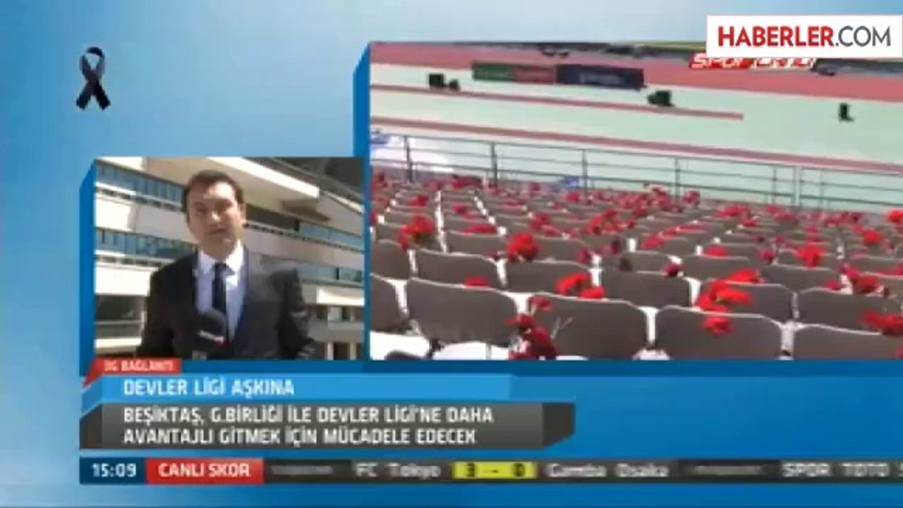 Beşiktaş-G.Birliği Maçında Tribünlere Karanfil Bırakıldı