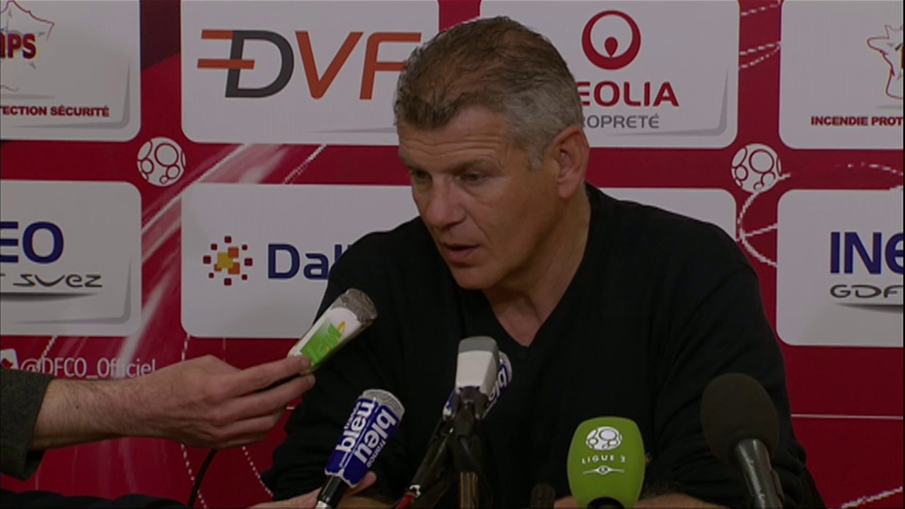 Conférence de presse Dijon FCO - SM Caen (2-2) : Olivier DALL'OGLIO (DFCO) - Patrice GARANDE (SMC) - 2013/2014