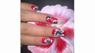 Tuto Nail Art .-* One stroke fleur et libellule*-.