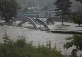 Bridge Washed Away by Floodwater