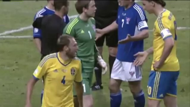 Ibrahimovic throws ball at keeper's face