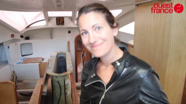 Servane Escoffier met a l'eau son monocoque pour la route du Rhum