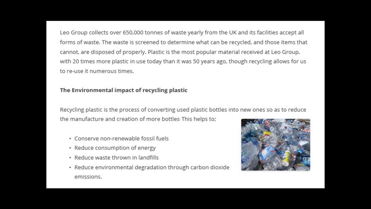 Leo Group Facts about Plastic in the UK