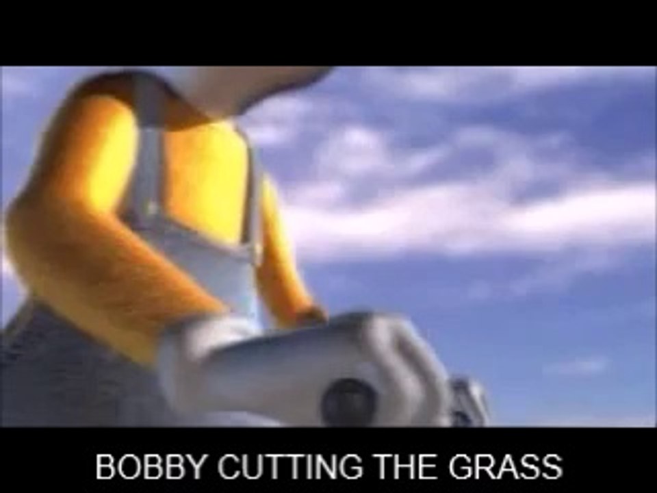 BOBBY CUTTING THE GRASS