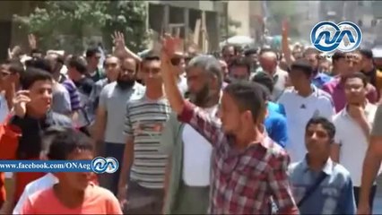 شاهد.. الإخوان يستبدلون أعلام مصر بعلمي فلسطين والقاعدة خلال مسيرة لهم بعين شمس