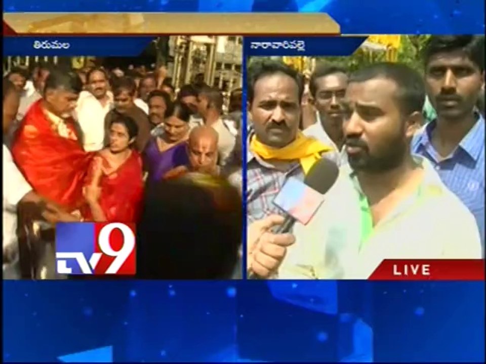 Chandrababu visits Naravaripalli