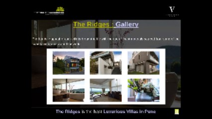 The Ridges Offering Luxurious Villas in Pune