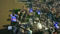Wingsuit flyers glide over New York City