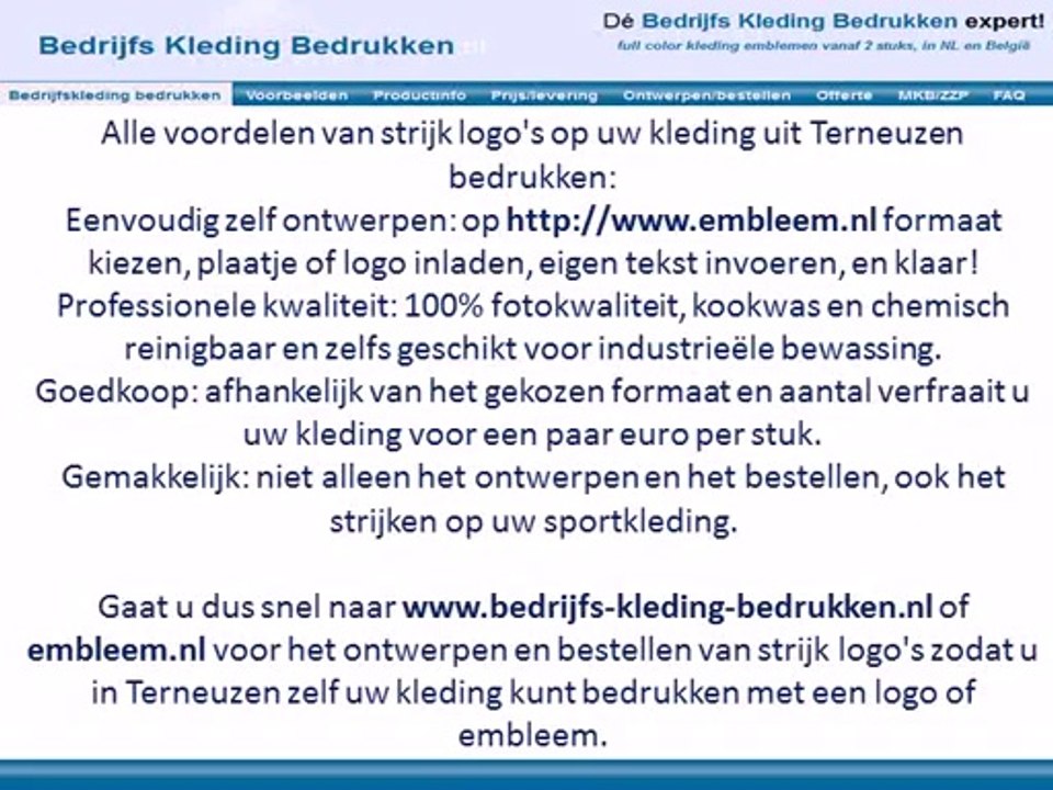 Kleding bedrukken Terneuzen