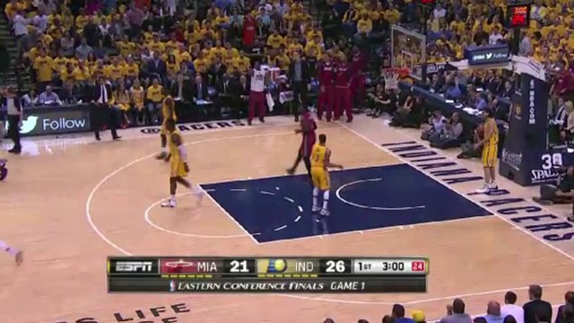 Alley Oop to LeBron James ! Heat vs Pacers May 18, 2014 NBA Playoffs 2014