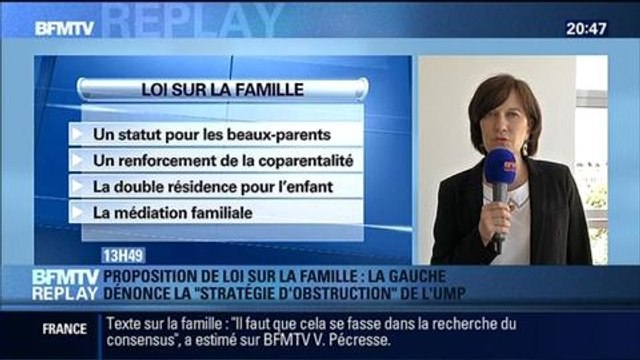 BFMTV Replay: Proposition de loi sur la famille: La stratégie d'obstruction de l'UMP dénoncée par la gauche – 19/05