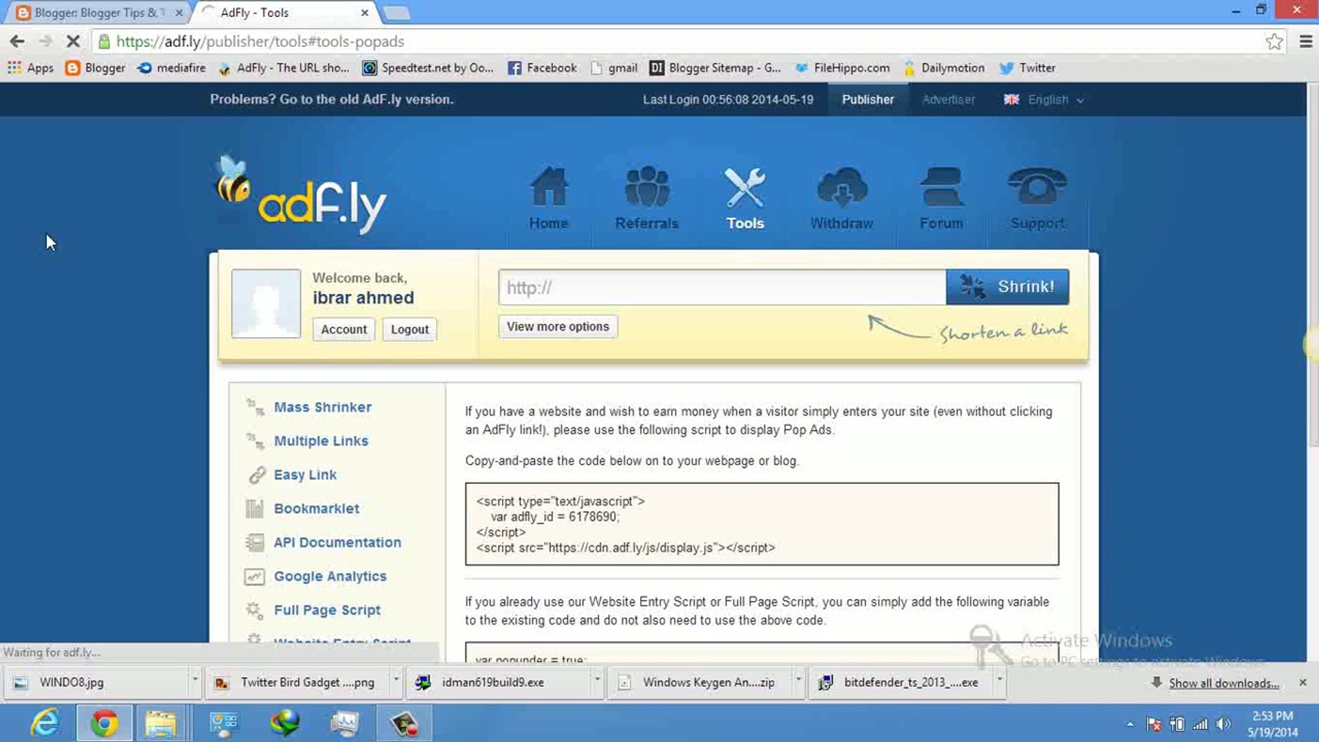how to add adfly ads into your and Earn money with ads Dailymotion