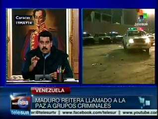 Maduro reitera llamado a la paz a grupos criminales