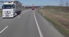 truck hits bridge in Lithuania