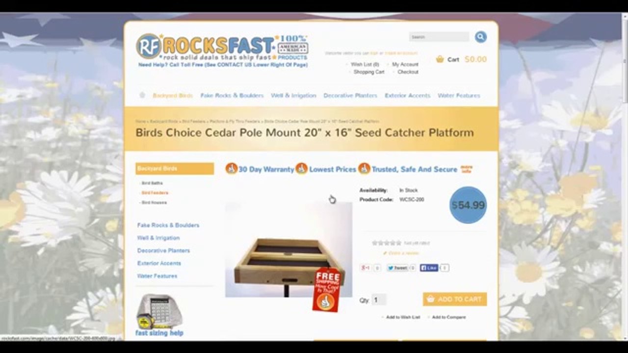 Low-priced platform bird feeder and fly through feeders.