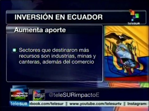 Inversión extranjera en Ecuador supera los 200 mdd en 4 meses