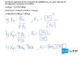 Cálculo de la constante de equilibrio de una reacción reversible