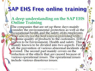 SAP EHS Free online training